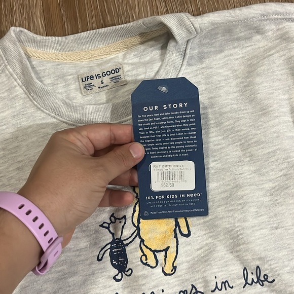 NWT Life is Good Small Gray Winnie the Pooh - Picture 3 of 5